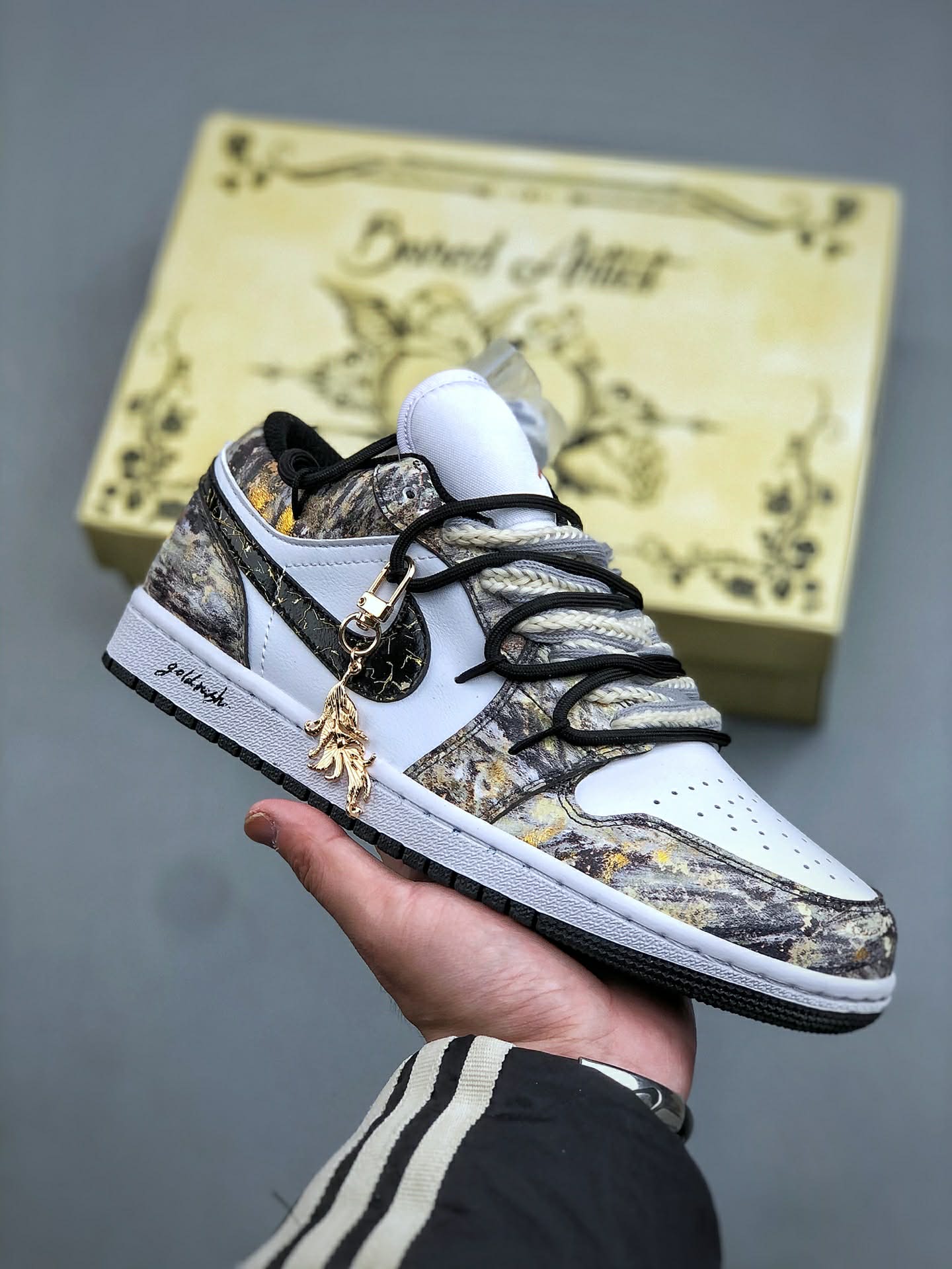 Air Jordan 1 Low Custom Gold Leaf