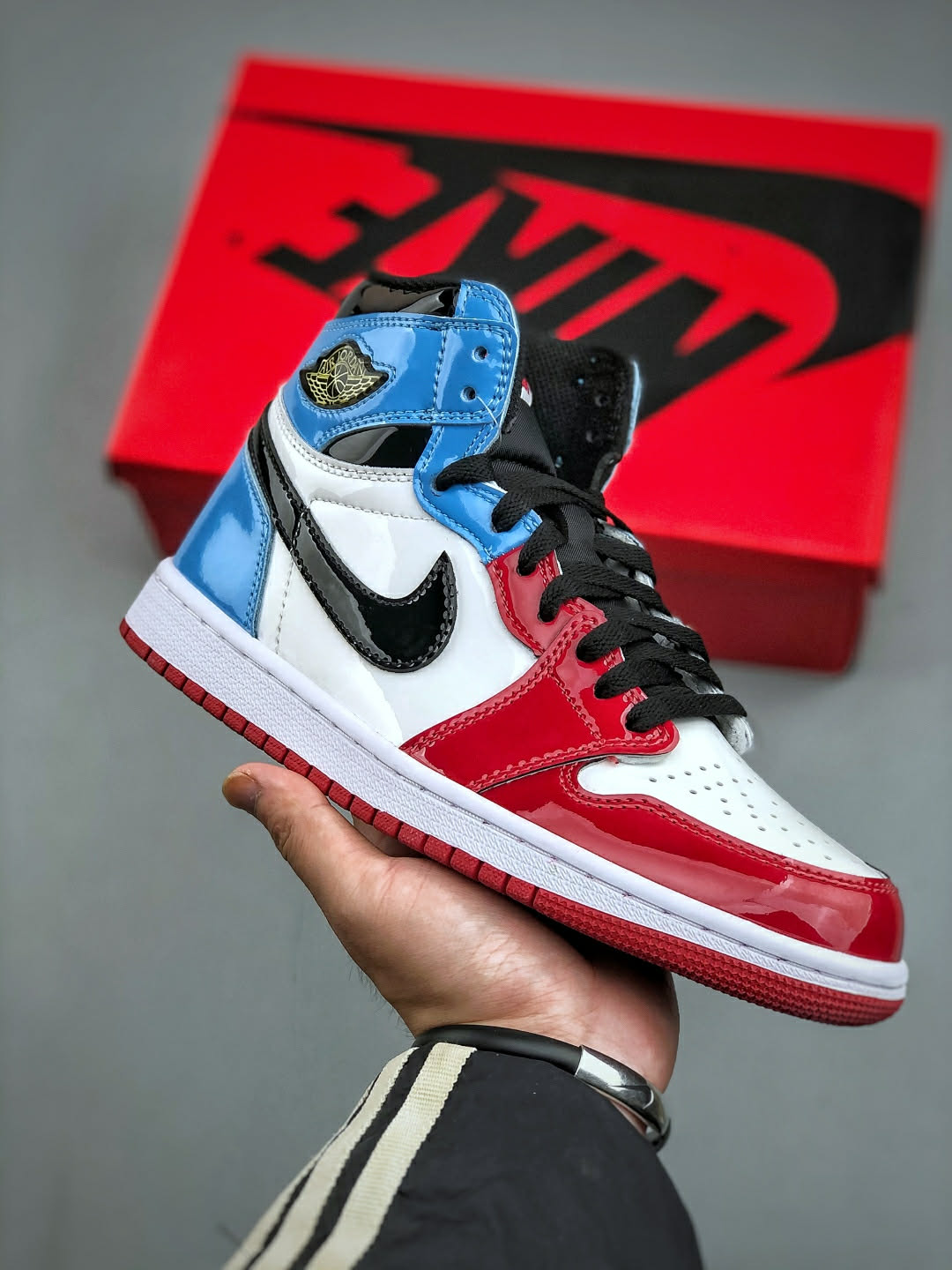 Air Jordan 1 High Patent Red Blue